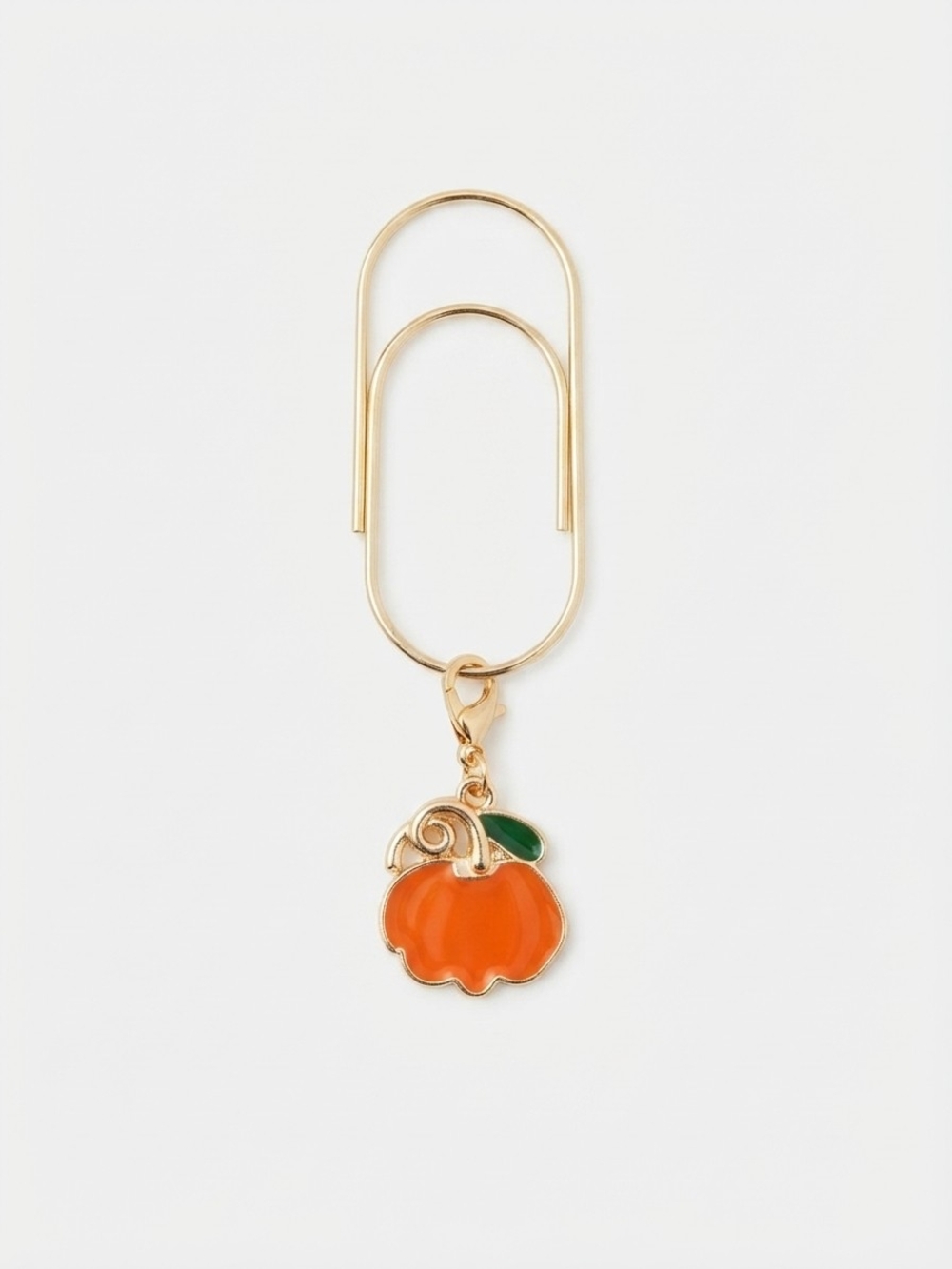 NEW Handmade Paperclip & Pumpkin Charm Bookmark  (0377)